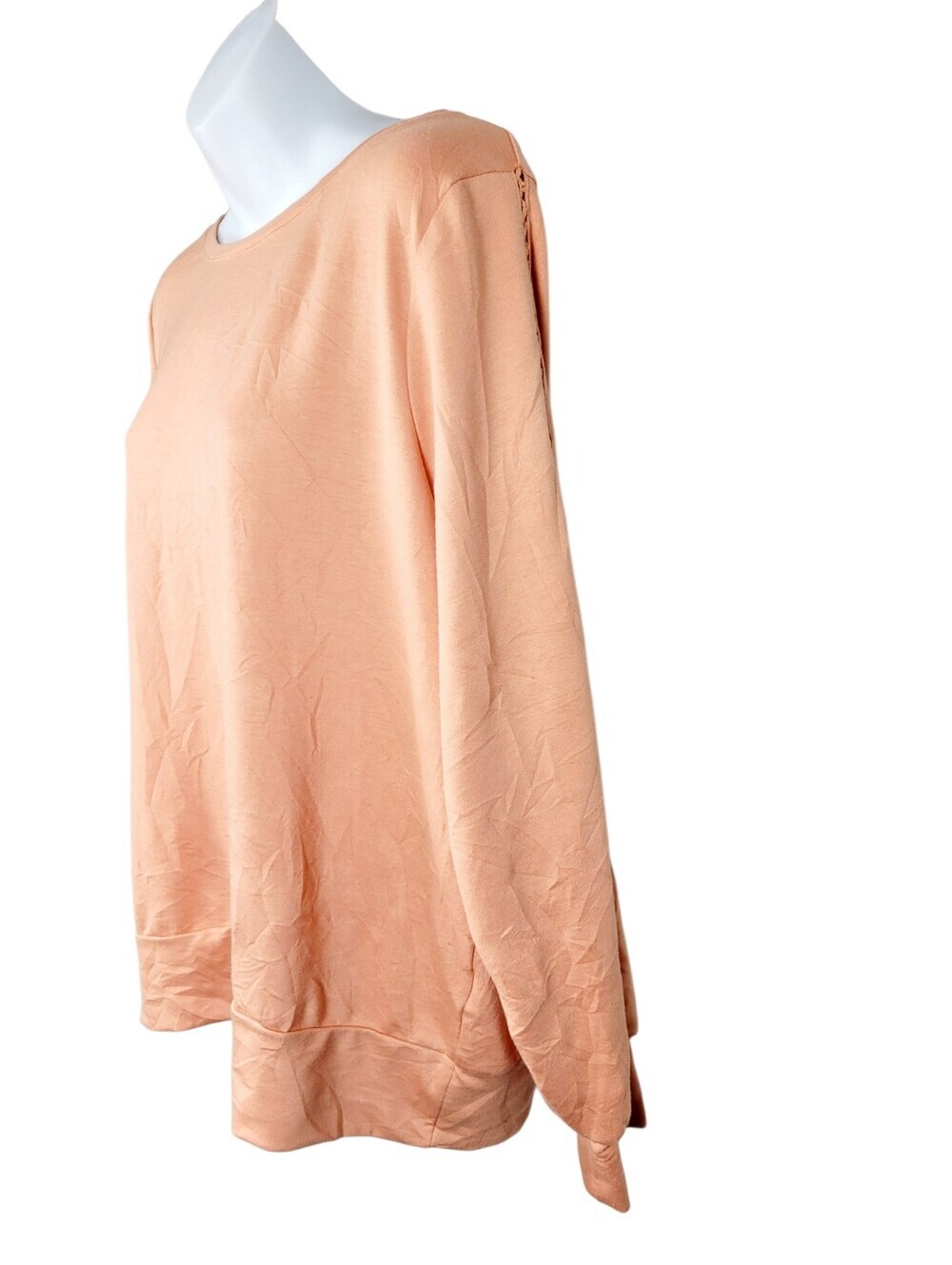 2/$20 Reitmans Orange Floral Pattern Sleeve Sweatshirt Top Size: XL - Picture 3 of 11